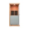 Large glass mini hemlock sauna with left door opening