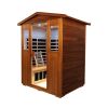 Outdoor Khaya wood four person far infrared sauna room