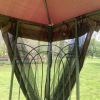 13x10 Outdoor Patio Gazebo Canopy Tent With Ventilated Double Roof And Mosquito net(Detachable Mesh Screen On All Sides),Suitable for Lawn, Garden