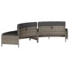 Hot Tub Benches with Cushions 2 pcs Gray Poly Rattan