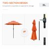 Outsunny 9FT 3 Tiers Patio Umbrella Outdoor Market Umbrella with Crank, Push Button Tilt for Deck, Backyard and Lawn, Orange