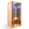 Low EMF One person wide space hemlock double doors great glass luxury indoor Far infrared sauna room