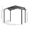 Outsunny 10' x 10' Soft Top Patio Gazebo Outdoor Canopy with Unique Geometric Design Roof, All-weather Steel Frame, Gray