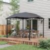 Outsunny 10' x 10' Soft Top Patio Gazebo Outdoor Canopy with Unique Geometric Design Roof, All-weather Steel Frame, Gray