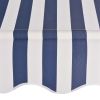 Manual Retractable Awning 157.5" Blue and White Stripes