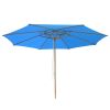 13 Ft Wooden Umbrella Blue