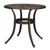 23.6inch Phoenix Table Round Garden Cast Aluminum Table Bronze