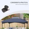 Outsunny 10' x 12' Gazebo Canopy Replacement, 2-Tier Outdoor Gazebo Cover Top Roof with Drainage Holes, (TOP ONLY), Dark Blue