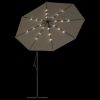 Cantilever Garden Parasol with LED Lights and Steel Pole 118.1" Taupe