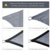 Outsunny 13' x 20' Rectangle Sun Shade Sail Canopy Outdoor Shade Sail Cloth for Patio Deck Yard with D-Rings and Rope Included - Gray