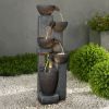 39inches Outdoor Water Fountains with LED Lights for Garden Decor