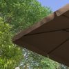 Outsunny 10' Cantilever Patio Umbrella, Square Offset Umbrella with Tilt, Crank, Cross Base, Aluminum Pole and Air Vent, Hanging Umbrella for Garden