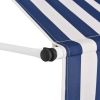 Manual Retractable Awning 157.5" Blue and White Stripes