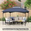 Outsunny 10' x 12' Gazebo Canopy Replacement, 2-Tier Outdoor Gazebo Cover Top Roof with Drainage Holes, (TOP ONLY), Dark Blue