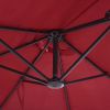 Outsunny Extra Large 15ft Patio Umbrella, Double-Sided Outdoor Umbrella with Crank Handle and Air Vents for Backyard, Deck, Pool, Market, Wine Red