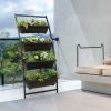 4-Tier Vertical Raised Garden Bed with 4 Containers and Drainage Holes