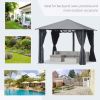 10ft x 10ft Patio Gazebo-Black-AS