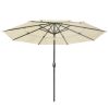 10Ft 3-Tiers 32LEDS Patio Umbrella Beige