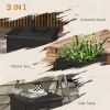 Outsunny 3-in-1 Outdoor Umbrella Base, Coffee End Table, Flower Box Planter with Drain Hole