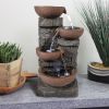 15.7inches Indoor Fountain Cascading Fountain with Led Lights and Pump