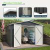 Outdoor Storage Shed 10x10 FT, Utility Metal Tool Storage with Lockable Doors and Updated Frame Structure, Large Metal Garden Shed for Backyard