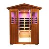 Outdoor Khaya wood four person far infrared sauna room