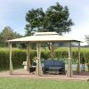 10' x 13' Patio Gazebo, Outdoor Gazebo Canopy Shelter with Curtains, Vented Roof, All-Weather Steel Frame, for Garden, Lawn, Backyard and Deck