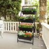 4-Tier Vertical Raised Garden Bed with 4 Containers and Drainage Holes