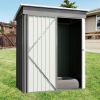 Patio, Lawn & Garden,5*3FT Outdoor Storage Shed ,Tool Shed with Sloping Roof and Lockable Door,Metal Shed for Backyard Garden Patio Lawn, Grey