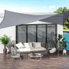 Outsunny 13' x 20' Rectangle Sun Shade Sail Canopy Outdoor Shade Sail Cloth for Patio Deck Yard with D-Rings and Rope Included - Gray