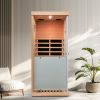 Large glass mini hemlock sauna with left door opening