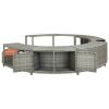 Hot Tub Surround Gray Poly Rattan