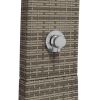 Outdoor Shower Gray 21.7"x23.6"x88.2" Poly Rattan and Acacia Wood