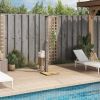 Outdoor Shower Gray 19.7"x21.7"x88.2" Poly Rattan and Acacia Wood