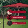 10ft Offset Umbrella Cantilever Patio Hanging Umbrella Outdoor Market Umbrella with Crank & Cross Base Suitable for Garden, Lawn, backyard and Deck