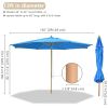 13 Ft Wooden Umbrella Blue