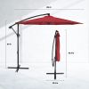 10ft Offset Umbrella Cantilever Patio Hanging Umbrella Outdoor Market Umbrella with Crank & Cross Base Suitable for Garden, Lawn, backyard and Deck