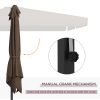 Outsunny 10' Cantilever Patio Umbrella, Square Offset Umbrella with Tilt, Crank, Cross Base, Aluminum Pole and Air Vent, Hanging Umbrella for Garden