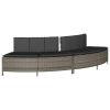 Hot Tub Benches with Cushions 2 pcs Gray Poly Rattan