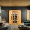 Two person hemlock indoor far infrared sauna room