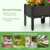 2 Set Elevated Plastic Raised Garden Bed Planter Kit for Flower Vegetable Grow