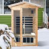 Two person Far infrared old fir outdoor sauna room