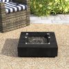 Concrete/Glass Propane/Natural Gas Fire Pit Table (Charcoal)