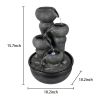 15.7inches Indoor Tabletop Water Fountain with Led Lights and Pump,Black