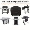 Grill Cover for Outdoor Grill BBQ Grill Cover 58*24*46 inch BBQ Covers Waterproof Heavy Duty Gas Grill Covers for Outside (Black)