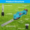 3 In 1 Multifunctional Mini Hedge Trimmer & Grass Shear Electric Cordless Handheld Hedge Trimmer with 90¬∞ Rotatable Head Telescopic Extension Pole Gl