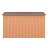 9.1' x 10.5' Outdoor Metal Storage Shed, Garden Tool Shed Storage House with Double Sliding Doors and 4 Vents for Backyard, Patio, Lawn, coffee