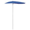 Garden Half Parasol with Pole 70.9"x35.4" Azure Blue