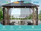 10x12 Hardtop Metal Gazebo,Heavy Duty Pergola with Mosquito Nets&Galvanized Steel,Sturdy Outdoor Canopies Tent,Suitable for Gardens,Patio,Backyard