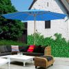 13 Ft Wooden Umbrella Blue